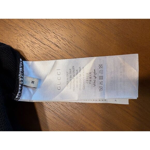 Gucci Angry Cat Compass Hoodie Embroidered Black Cotton Size Medium M - Picture 11 of 13